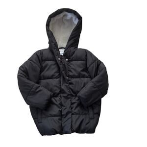 Girls Old Navy Black Puffer Winter Coat Jacket Size Small 6/7 Water Resistant